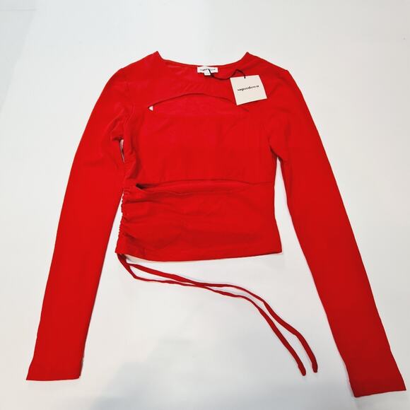 Superdown Kathleen Cut Out Top in Red XXS - Picture 2 of 7